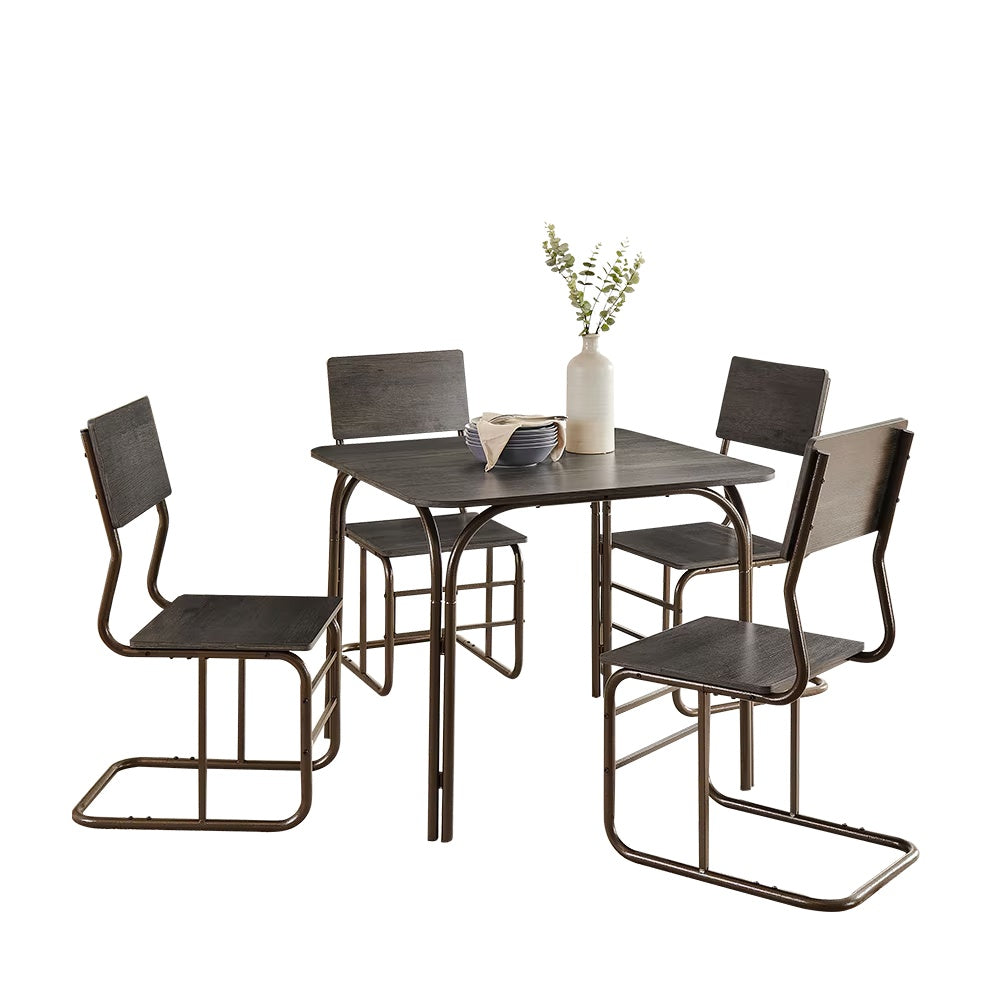 5-Piece Wood Table 4 Chairs,Modern Dining Table