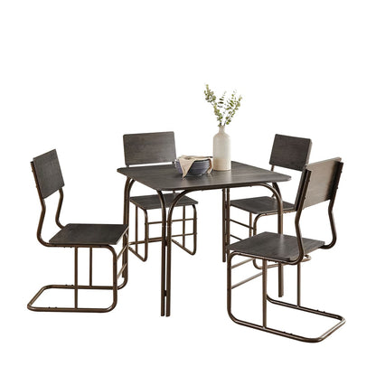 5-Piece Wood Table 4 Chairs,Modern Dining Table