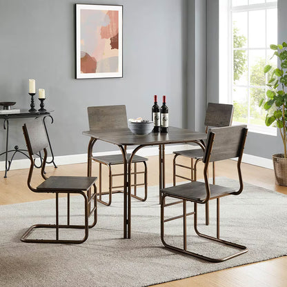 5-Piece Wood Table 4 Chairs,Modern Dining Table